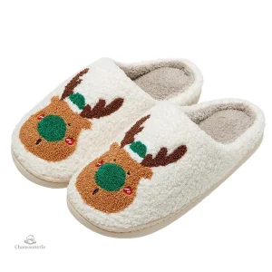 Chausson de Noël en forme de renne pour les fêtes