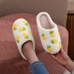 Chaussons chauds pour femme, style ananas