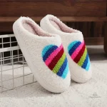 Chausson doux pour Femme - Cœur multicolore