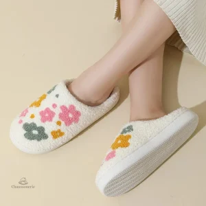 Chausson Douillet pour Femme avec design fleuri
