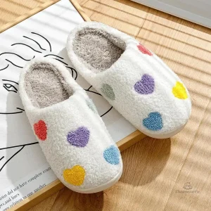 Chausson Douillet Femme Petits Coeurs Multicolores