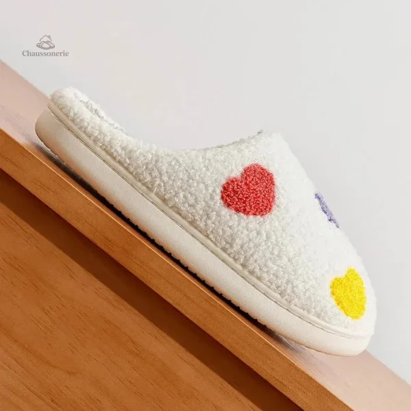 Chausson tendance hiver avec design cœur
