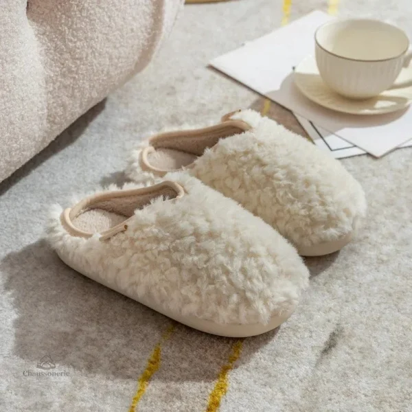 Chaussons femme avec semelles antidérapantes
