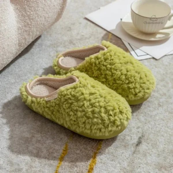 Chausson en peluche pour femme, hiver agréable