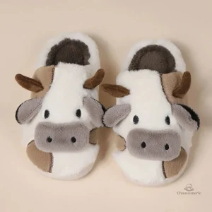 Chausson amusant homme en forme de vache