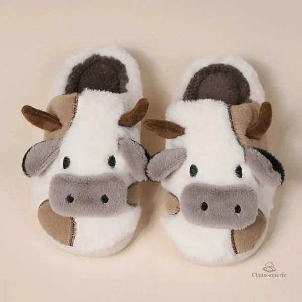 Chausson amusant homme en forme de vache