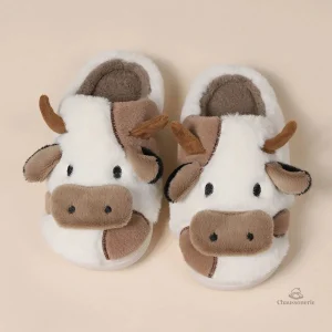 Chaussons rigolos vache, parfaits pour la maison