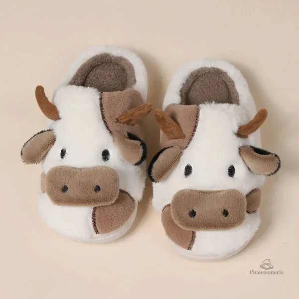 Chaussons rigolos vache, parfaits pour la maison
