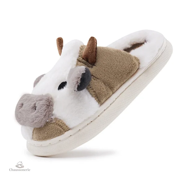 Chaussons humoristiques pour hommes, motif vache