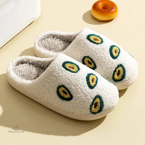 Chaussons fantaisie femme colorés avocat