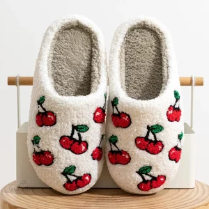 Chausson femme fantaisie Cherry pour l'hiver