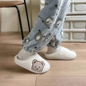 Chaussons originaux pour femme avec motif ourson