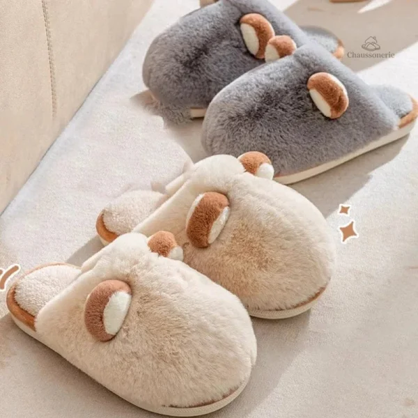 Chaussons Fourrés Femme avec Oreilles