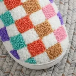 Chaussons avec imprimé à carreaux pour femme