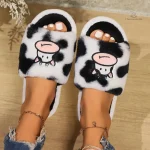 Chausson confortable femme avec motifs animaliers