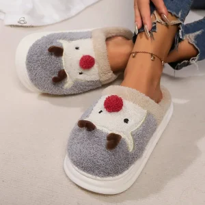 Chausson doux pour femme, design animalier