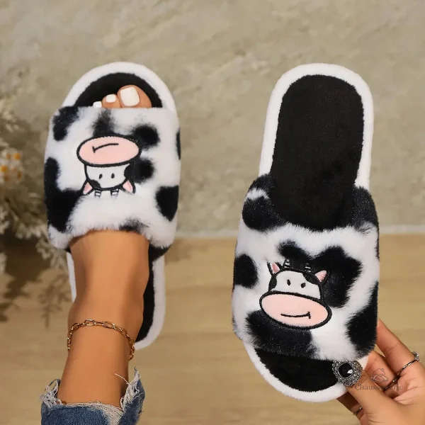 Chausson femme tendance, illustrations d'animaux amusants
