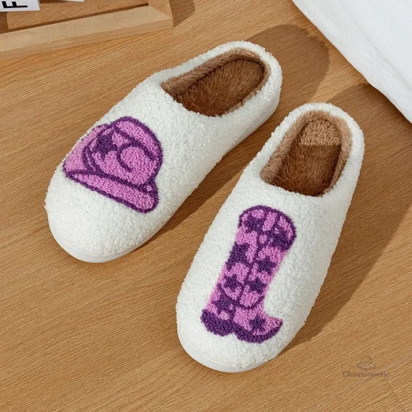 Confortables chaussons mauves pour femme