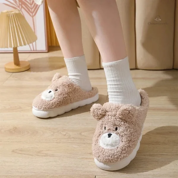 Chausson Femme, ours, confort et fun