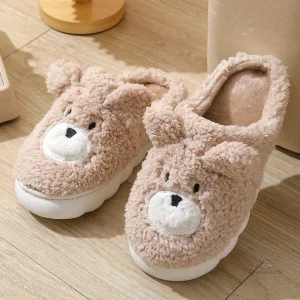 Chausson Femme Ours doux et confortable