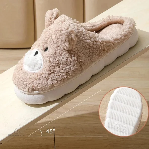 Chausson Femme amusant en forme d'ours