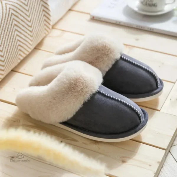 Chaussons douillets pour femme, mode et chaleur