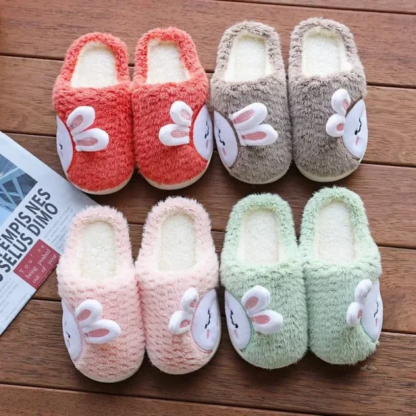Chaussons doux pour fille, style lapin