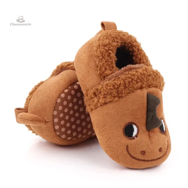 Chausson fourré bébé animaux doux et confortables - vue 3