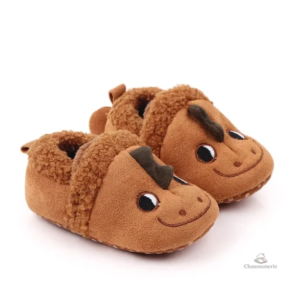Chausson fourré bébé animaux doux et confortables - vue 4