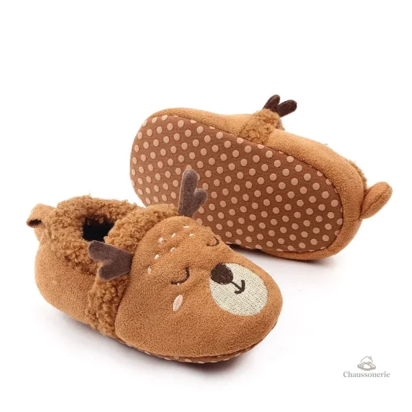 Chausson fourré bébé animaux doux et confortables - vue 35