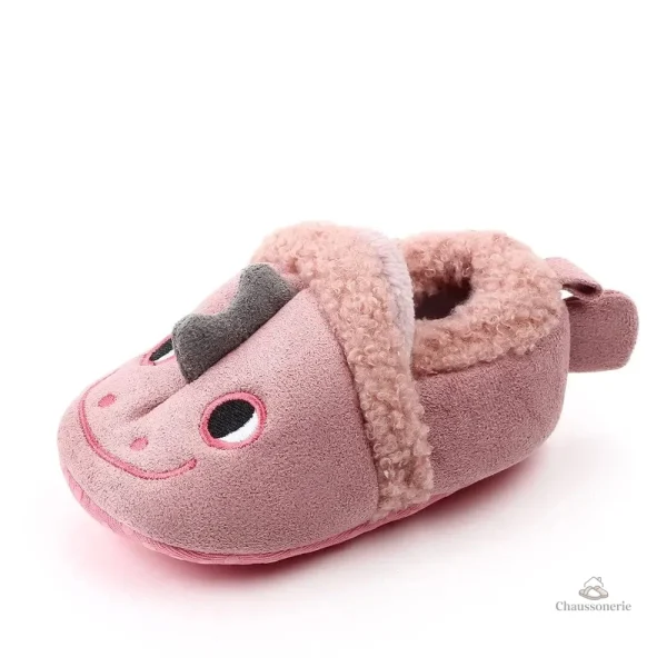 Chausson fourré bébé avec oreilles d'animaux