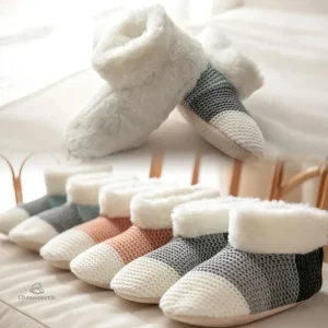 Chaussons Fourrés Montants pour Femme