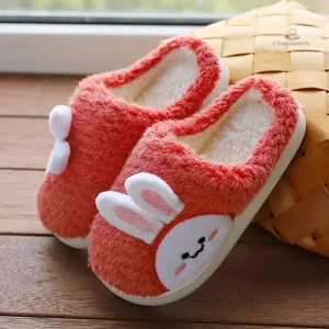 Chaussons doux garçon, motif lapin