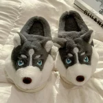 Chaussons pour homme, look ludique loup