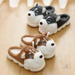 Chaussons rigolos pour homme, thème loup