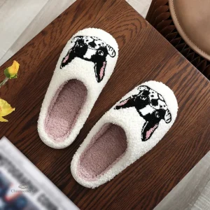 Chaussons humoristiques pour hommes, design chien
