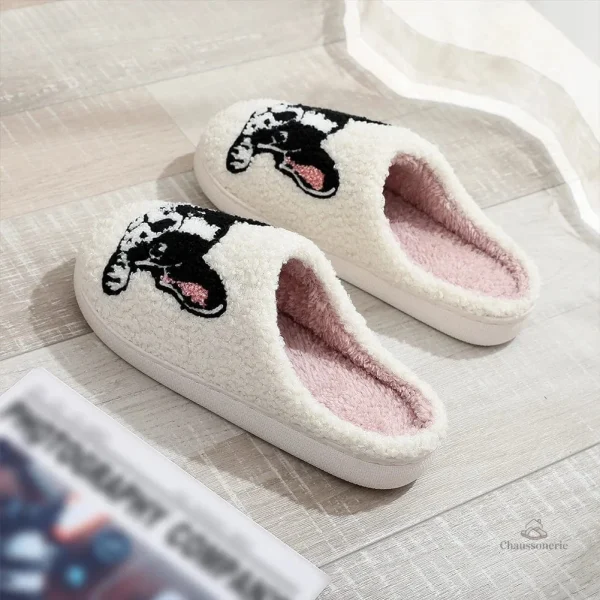 Chaussons amusants pour homme avec motif chien