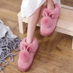 Chaussons confortables avec impression lapin pour femme