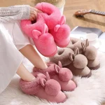 Chaussons originaux pour femme, motif lapin ludique