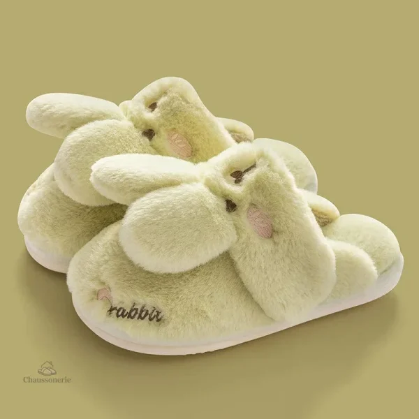 Chaussons confortables en forme de lapin pour l'hiver