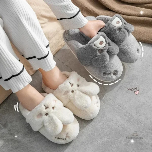 Chaussons pour femme, style lapin amusant et unique