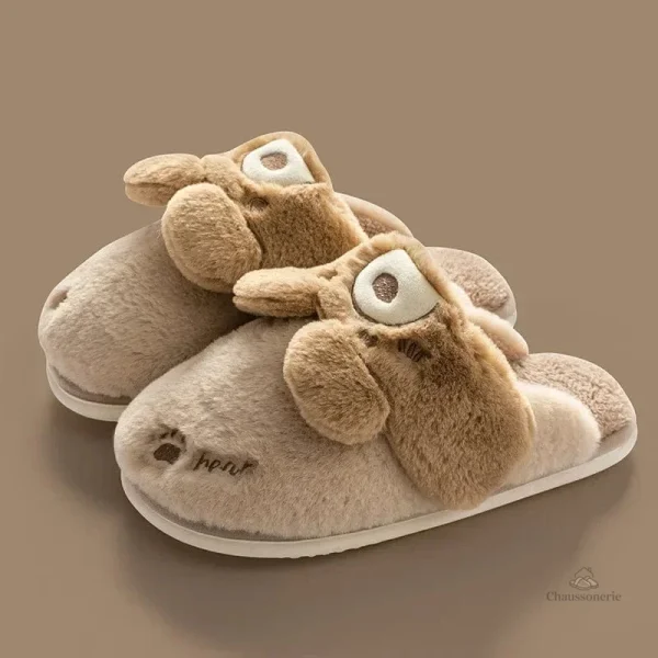 Chaussons en peluche pour un look lapin tendance