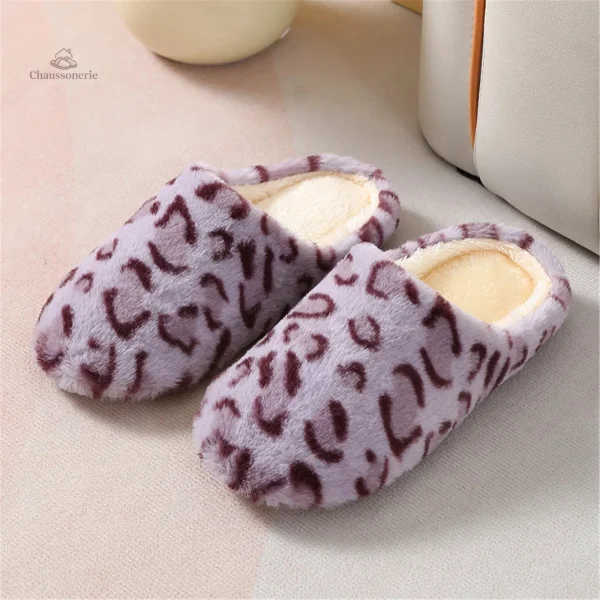 Chausson Femme Léopard Tendance
