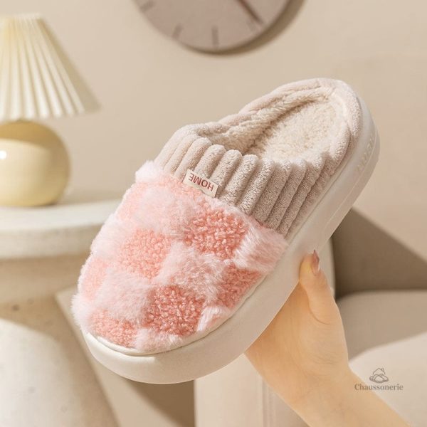 Mule à carreaux femme pour un confort optimal