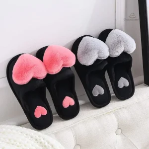 Mule Femme Hiver avec motif cœur