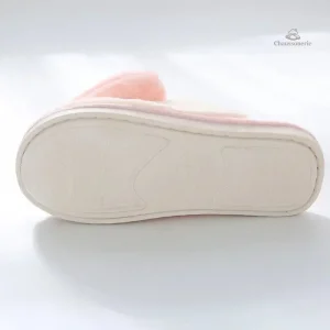 Mule chaude pour femme, motif cœur