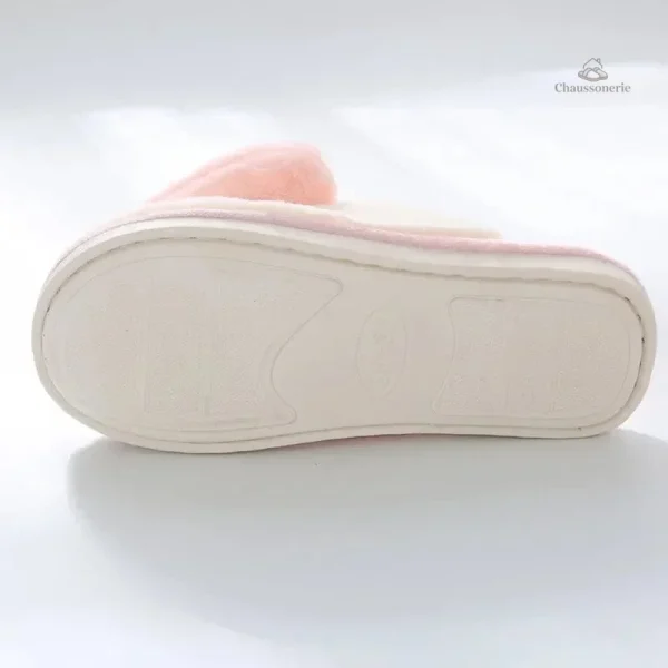 Mule chaude pour femme, motif cœur