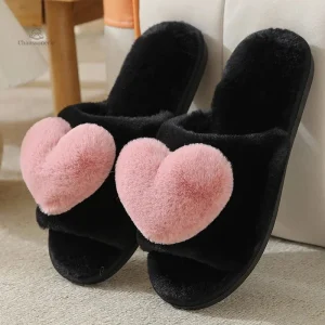 Mule Femme Hiver avec motif cœur