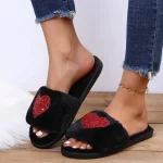 Chausson pailleté pour femme, style décontracté