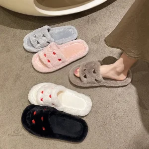 Mule ouverte pour femme avec motif petits cœurs